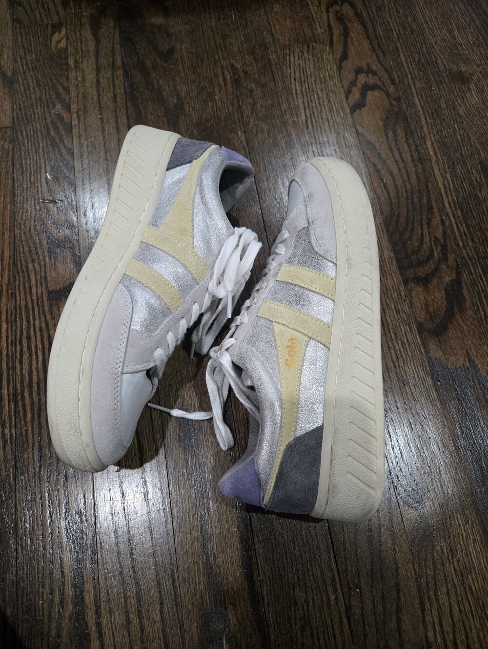 GOLA superslam blaze sneakers in silver lemon lavender 9.5 / 40.5 - Picture 6 of 9